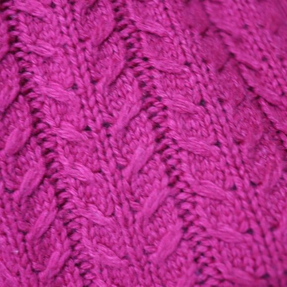 Charter Club Hot Pink Vneck Cable Knit Collared Sweater Small - Picture 5 of 11